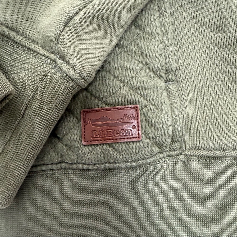 Olive Green L.L.Bean Quilted Pullover - Picture 5 of 5